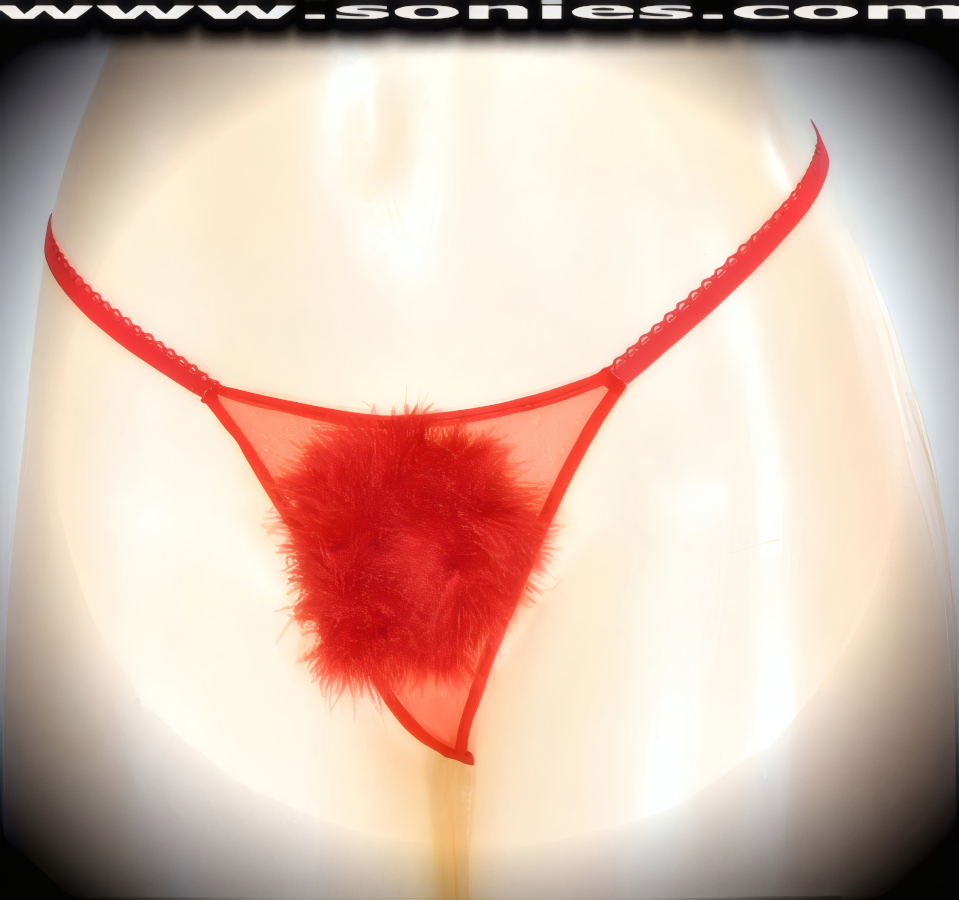 Baintha Low-Rise Mesh Marabou G-String Panty