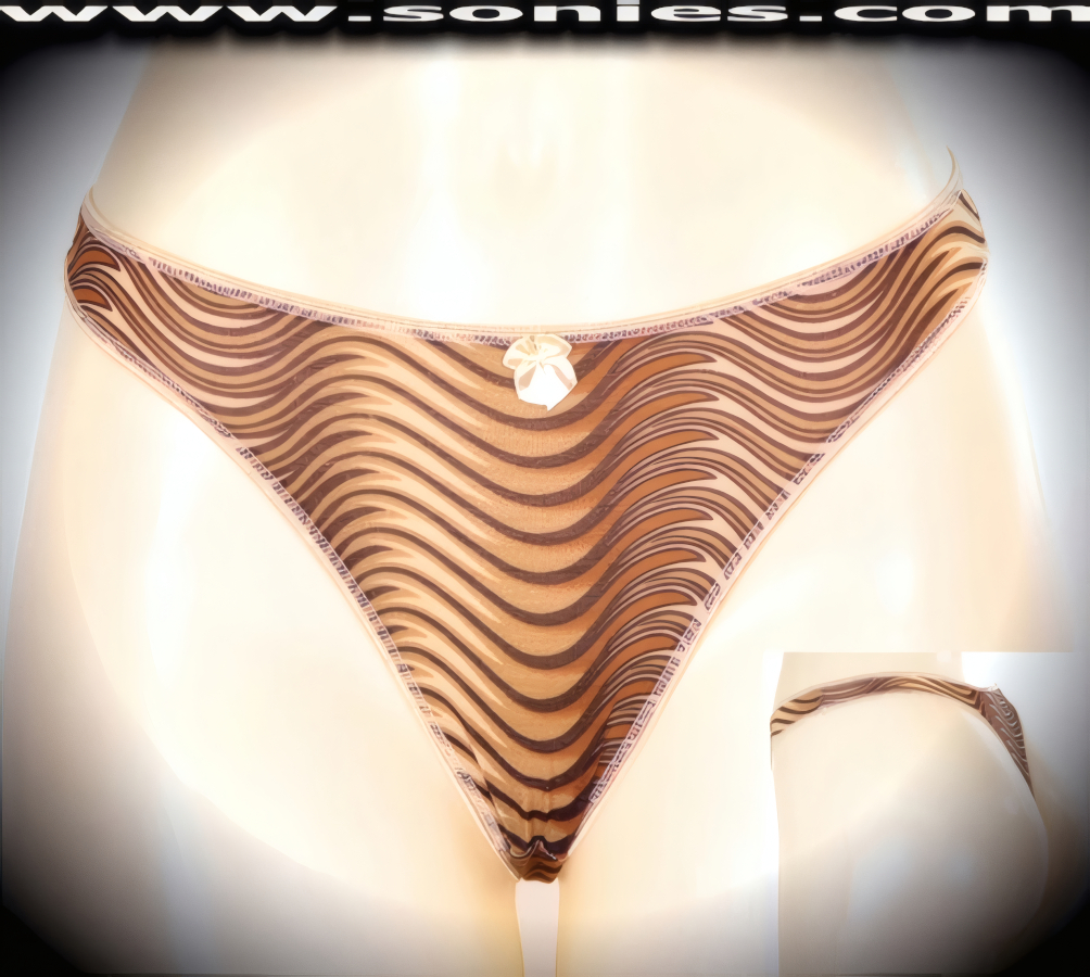 Brak silky soft stretch tiger print dance-wear thong panty
