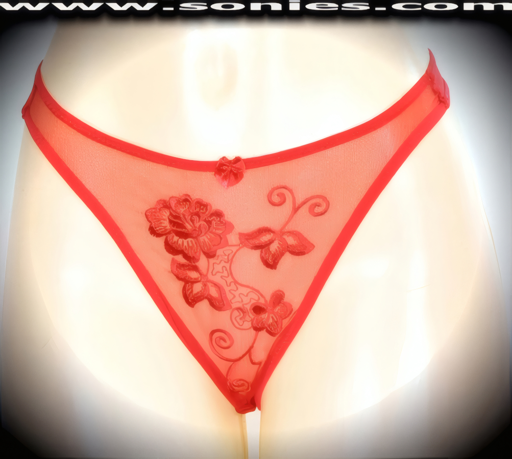 Cleopatra Low-Rise Mesh Floral Thong Panty