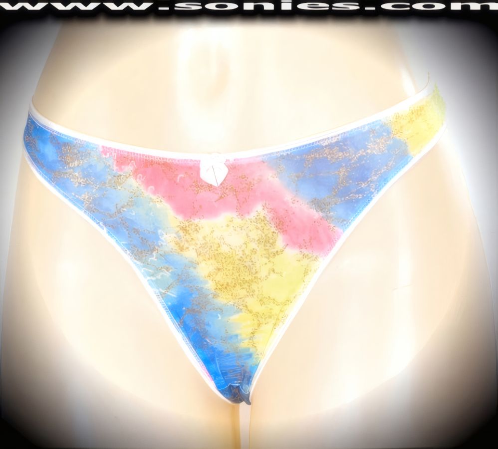 Kunyang Low-Rise Glitter Foil Lycra Thong Panty