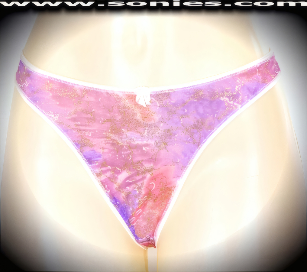 Kunyang Low-Rise Glitter Foil Lycra Thong Panty