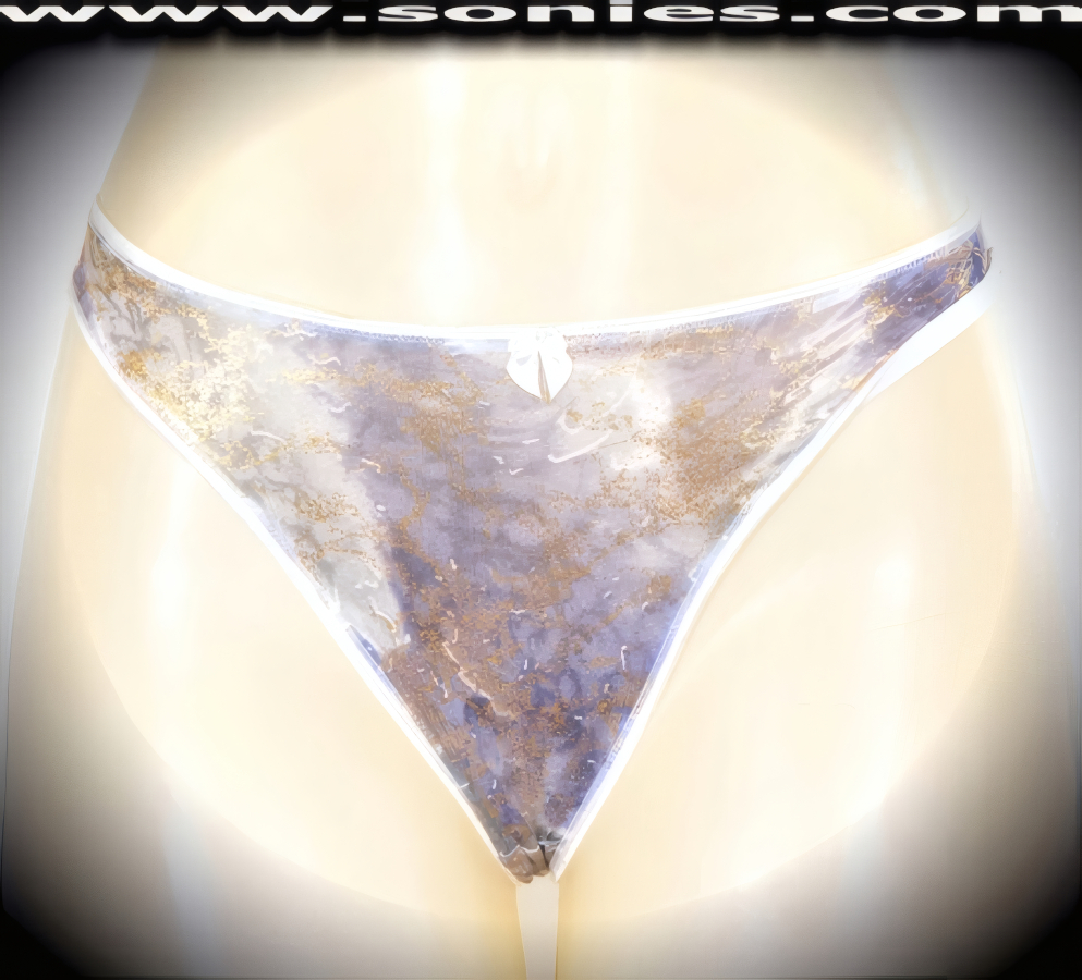 Kunyang Low-Rise Glitter Foil Lycra Thong Panty