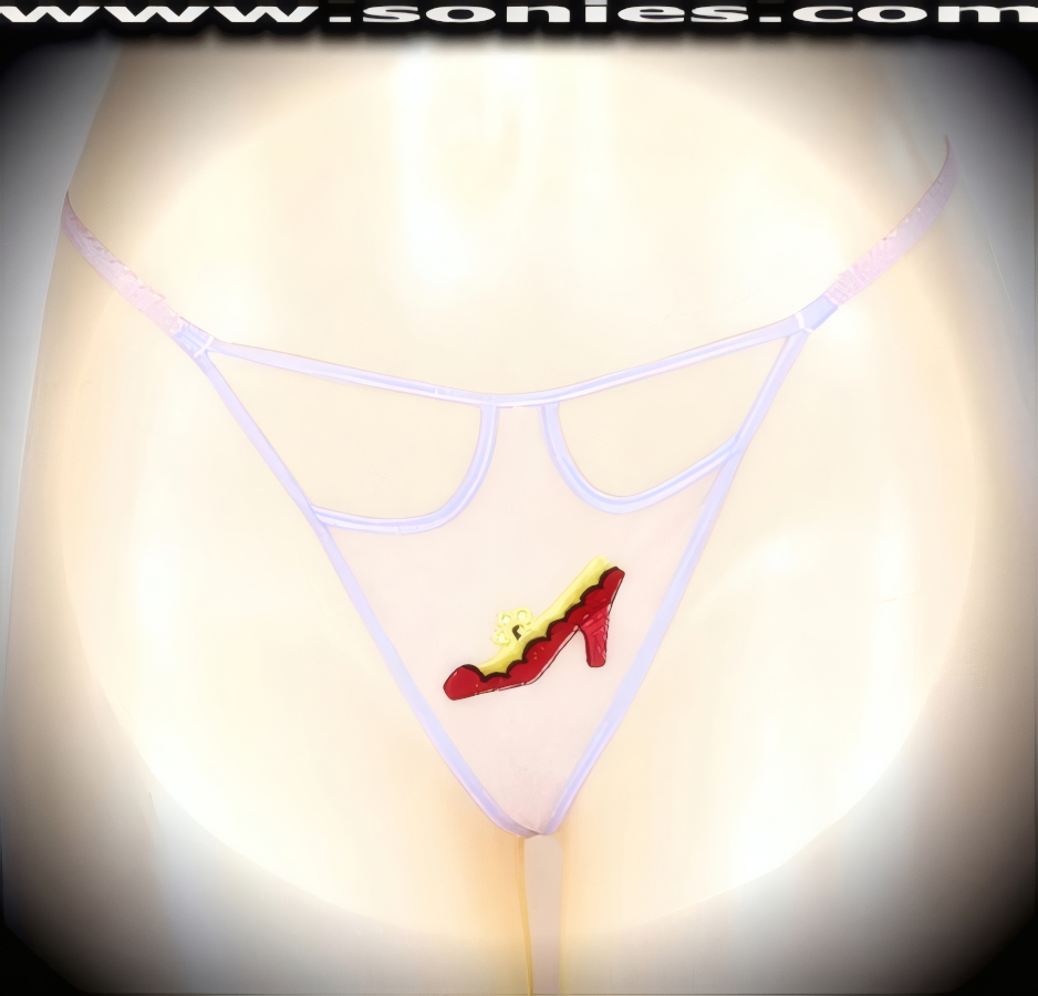 Lupita Dance-Wear Low-Rise Mesh G-String Panty with Heel Detail