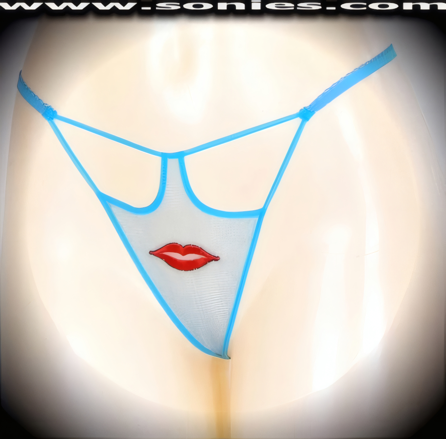 Lurdes Low-Rise Mesh Lips Embroidered G-String Panty