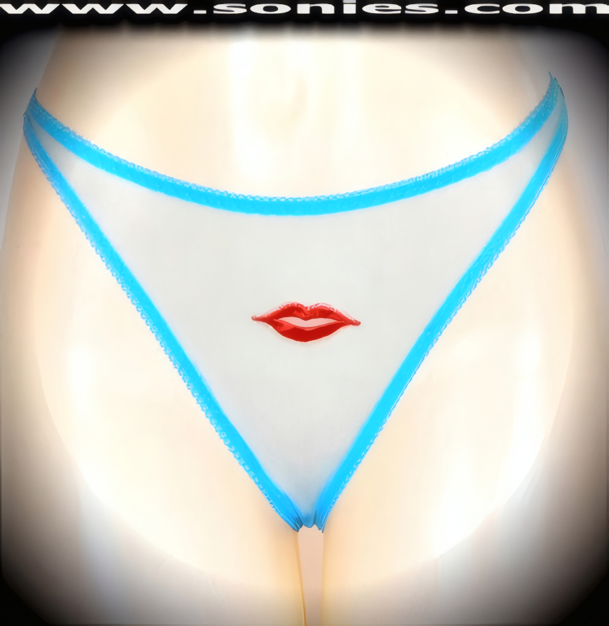 Paloma Low-Rise Mesh Lips Embroidered Thong Panty